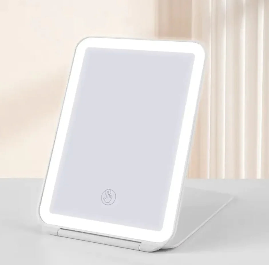 LED Makeup Mirror with Tri-Fold Desk Lamp